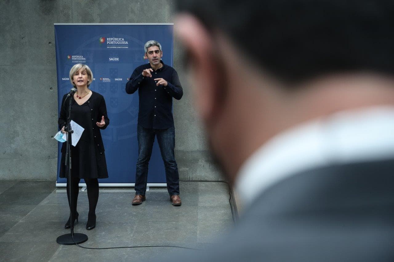 Ministra da Saúde, Marta Temido, faz declaração após a reunião sobre a situação epidemiológica em Portugal, Lisboa, 13 abril 2021 (foto: Mário Cruz/Lusa)