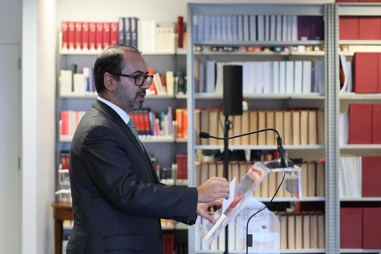 Secretário de Estado da Presidência do Conselho de Ministros, André Moz Caldas, na assinatura do protocolo, Lisboa, 27 setembro 2021 (foto: João Bica)