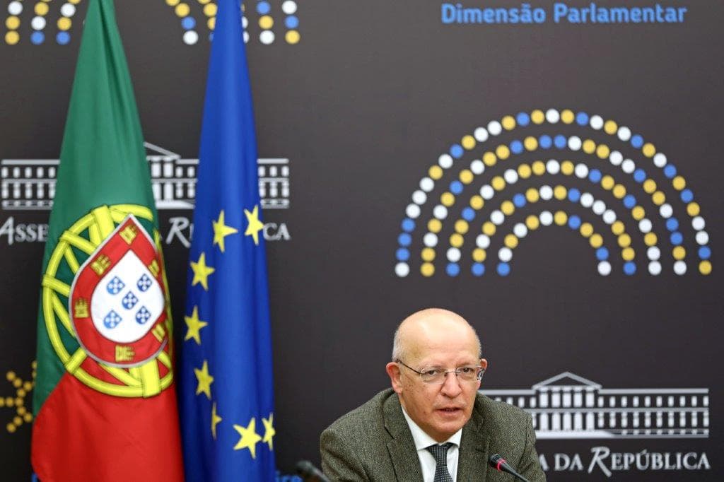 Ministro de Estado e dos Negócios Estrangeiros, Augusto Santos Silva, na conferência das comissões parlamentares de assuntos europeus sobre a presidência portuguesa da União Europeia, Lisboa, 11 janeiro 2021 (foto: António Pedro Santos/Lusa)