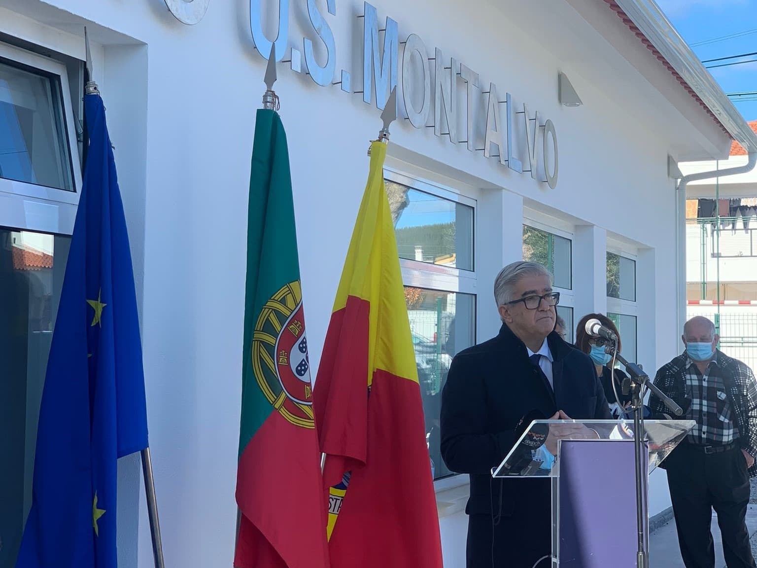 Secretário de Estado Adjunto e da Saúde, António Lacerda Sales, discursa após a visita à extensão de saúde de Montalvo, Constância, 6 dezembro 2021