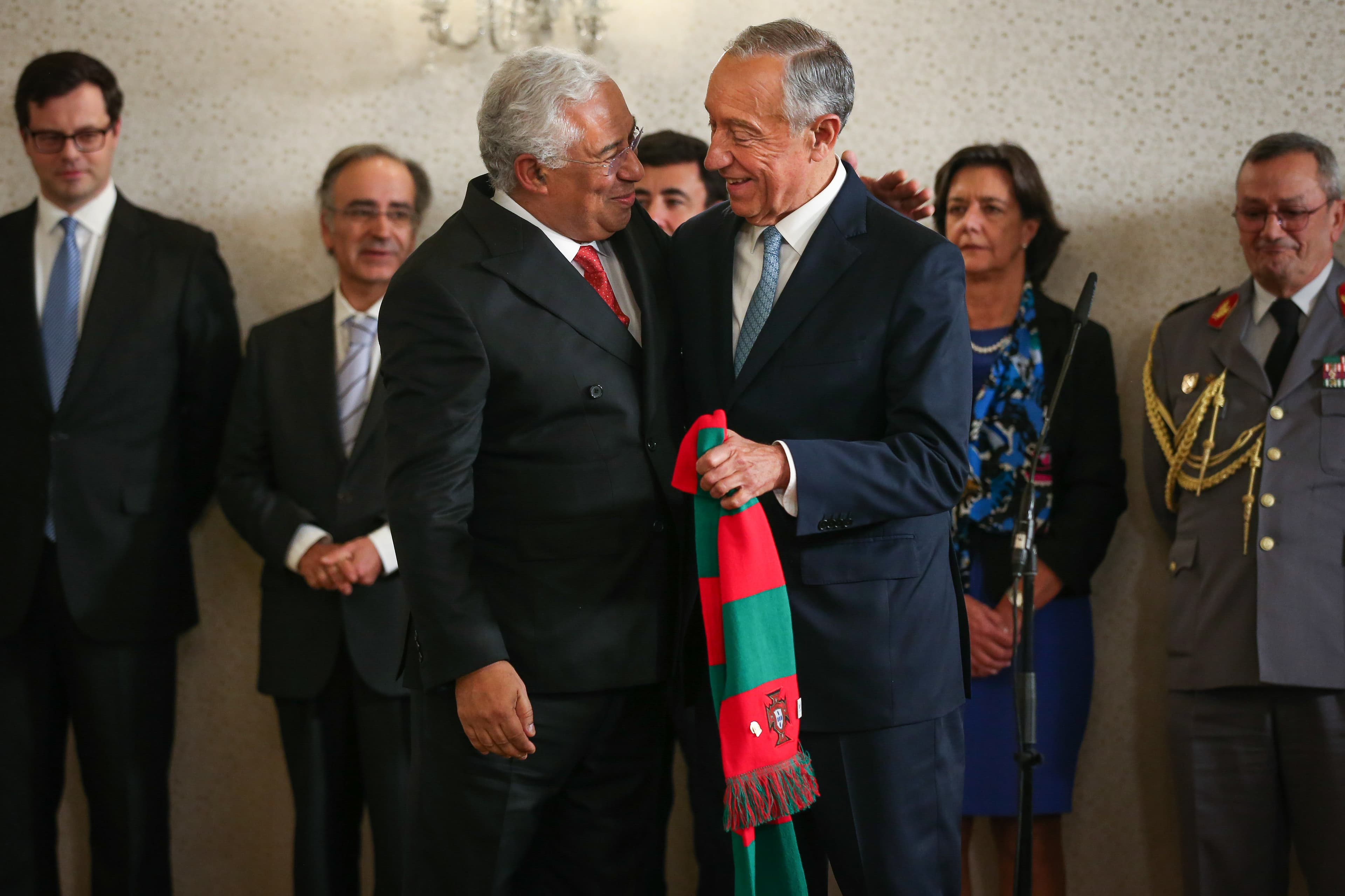 Primeiro-Ministro António Costa com o Presidente da República, Marcelo Rebelo de Sousa, na apresentação de cumprimentos de Boas Festas peo Governo, Lisboa, 16 dezembro 2019 (Foto: Tiago Petinga/Lusa)