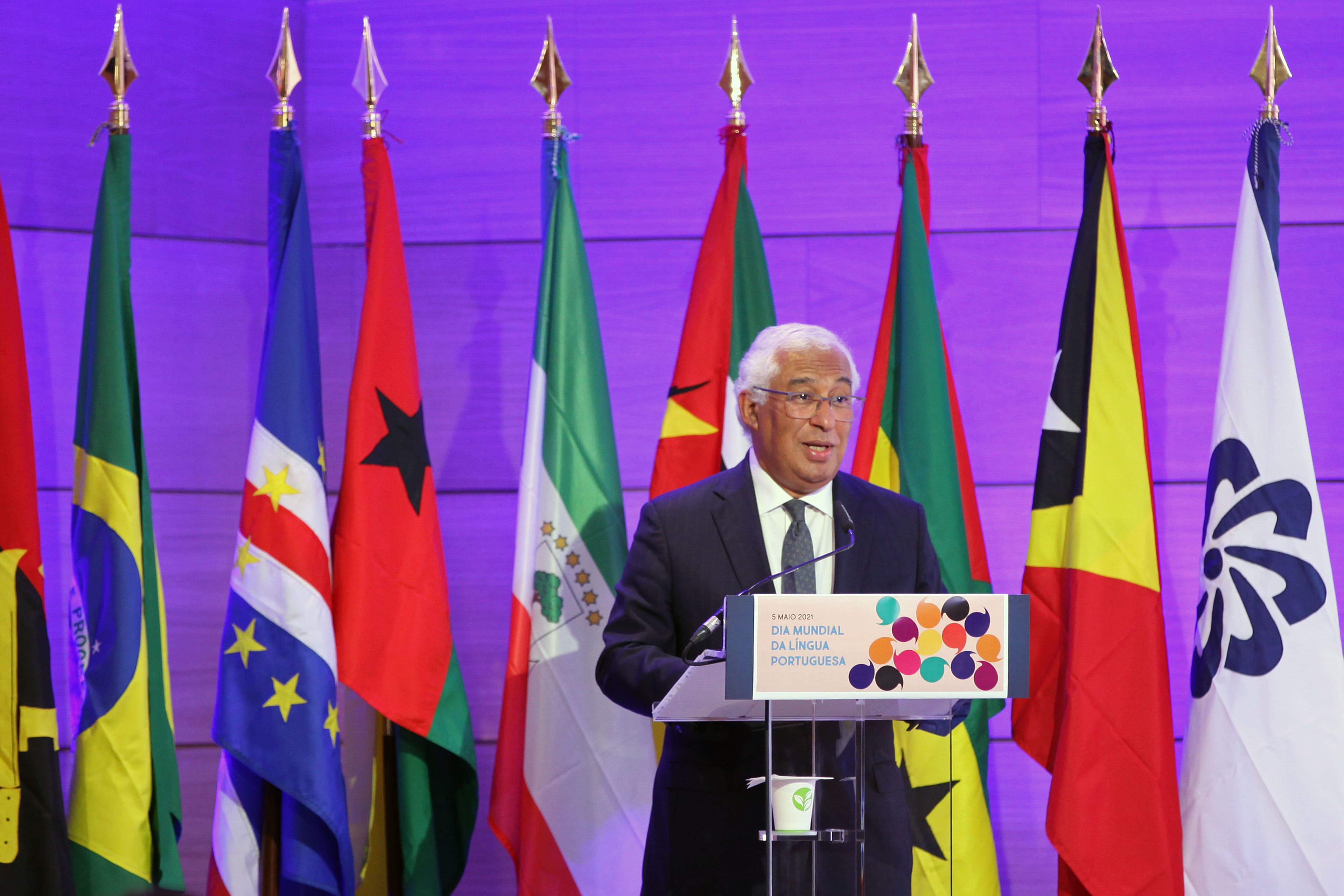 Primeiro-Ministro, António Costa, na cerimónia do Dia Mundial da Língua Portuguesa no Centro Cultural de Belém, Lisboa, 05 maio 2021 (Foto: António Pedro Santos/Lusa)
