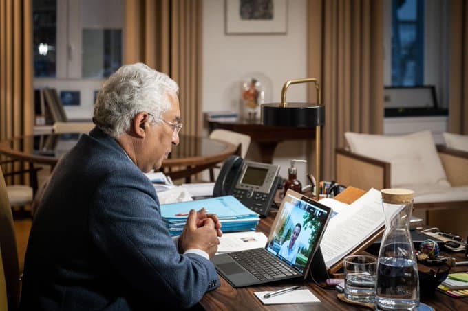 Primeiro-Ministro António Costa em reunião com o presidente executivo da farmacêutica Astrazeneca, Pascal Soriot, 3 fevereiro 2021