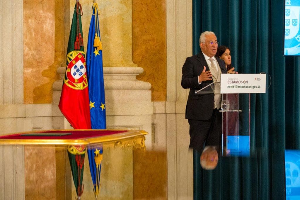 Primeiro-Ministro António Costa na assinatura do Compromisso dos Parceiros Sociais para a retoma económica, Lisboa, 12 maio 2020 (foto: João Bica)