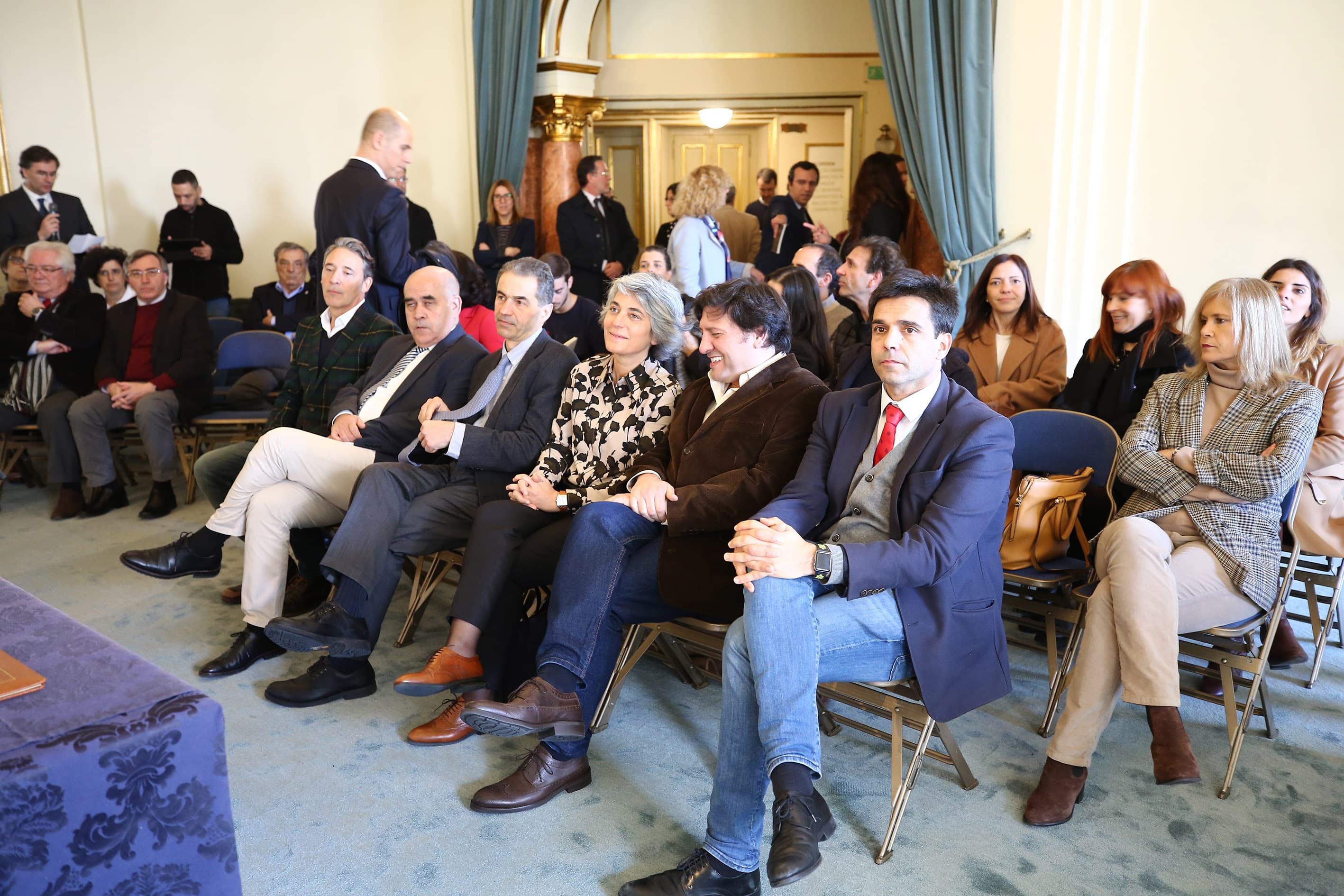 Ministros da Cultura, Graça Fonseca, e da Ciência, Tecnologia e Ensino Superior, Manuel Heitor, na assinatura do protocolo no âmbito da criação do Arquivo Nacional do Som, Lisboa, 21 fevereiro 2020 (foto: João Bica)