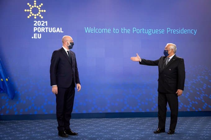 Primeiro-Ministro António Costa recebe o presidente do Conselho Europeu, Charles Michel, Lisboa, 5 janeiro 2021