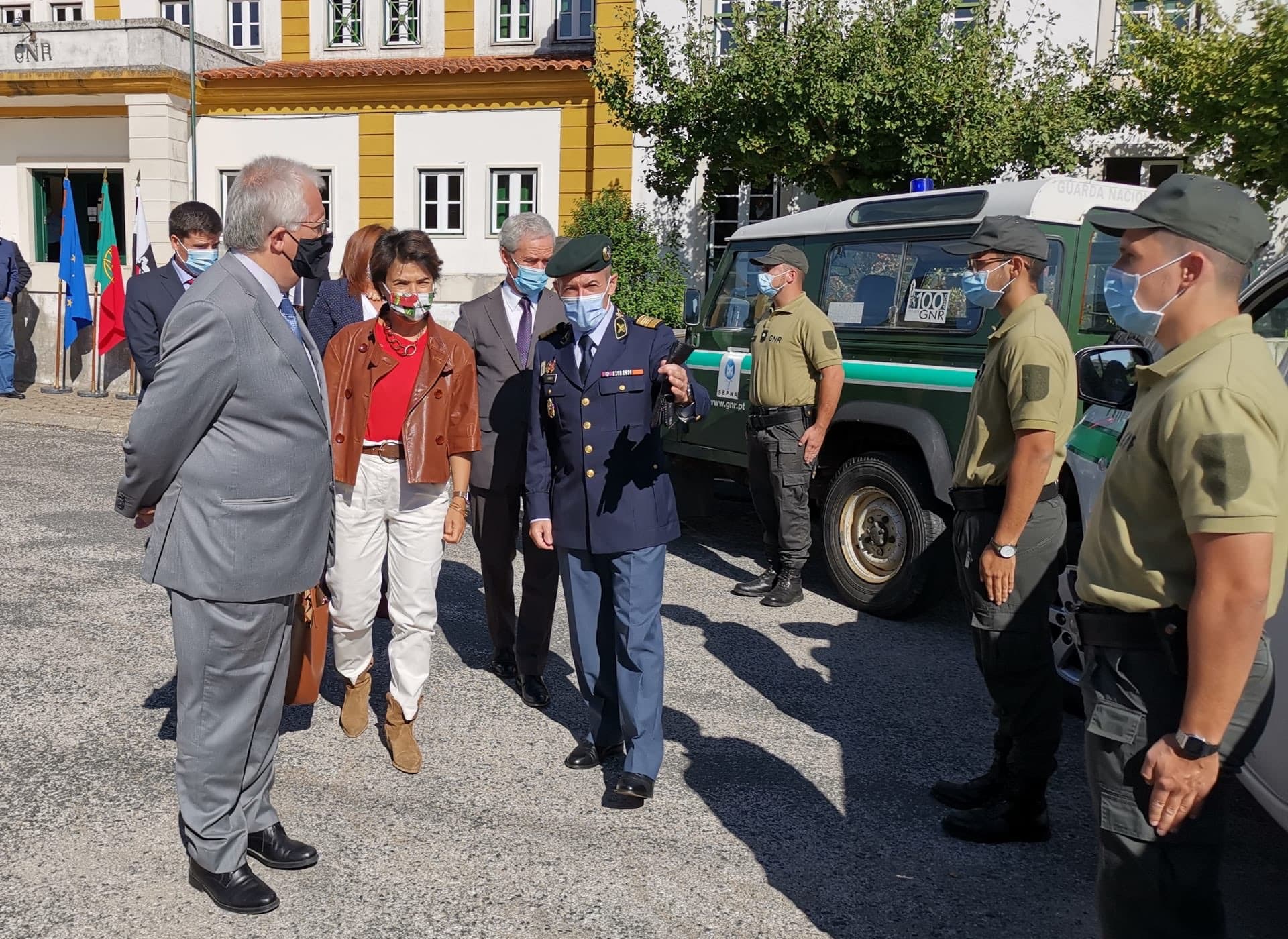 Ministros da Administração Interna, Eduardo Cabrita, e da Agricultura, Maria do Céu Antunes, na cerimónia que assinalou o ingresso de 155 novos guardas florestais, Cernache do Bonjardim, Sertã, 25 setembro 2020