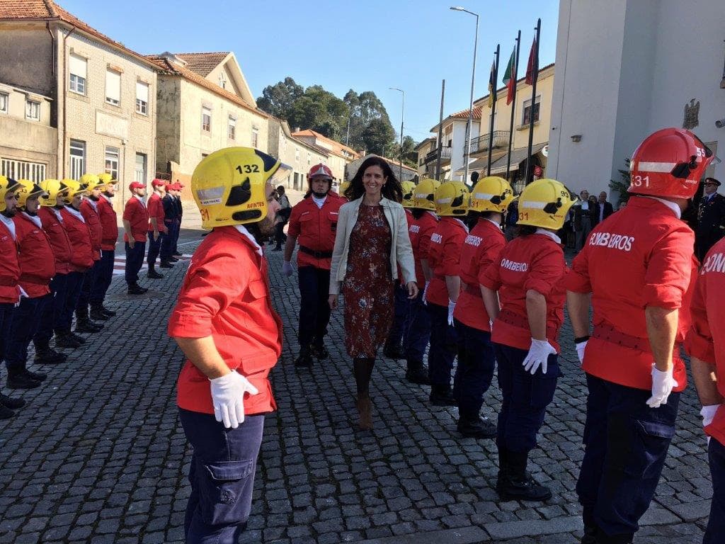 Secretária de Estado da Administração Interna, Patrícia Gaspar, inaugura ampliação e remodelação do quartel dos Bombeiros Voluntários de Avintes, Gaia, 22 fevereiro 2020