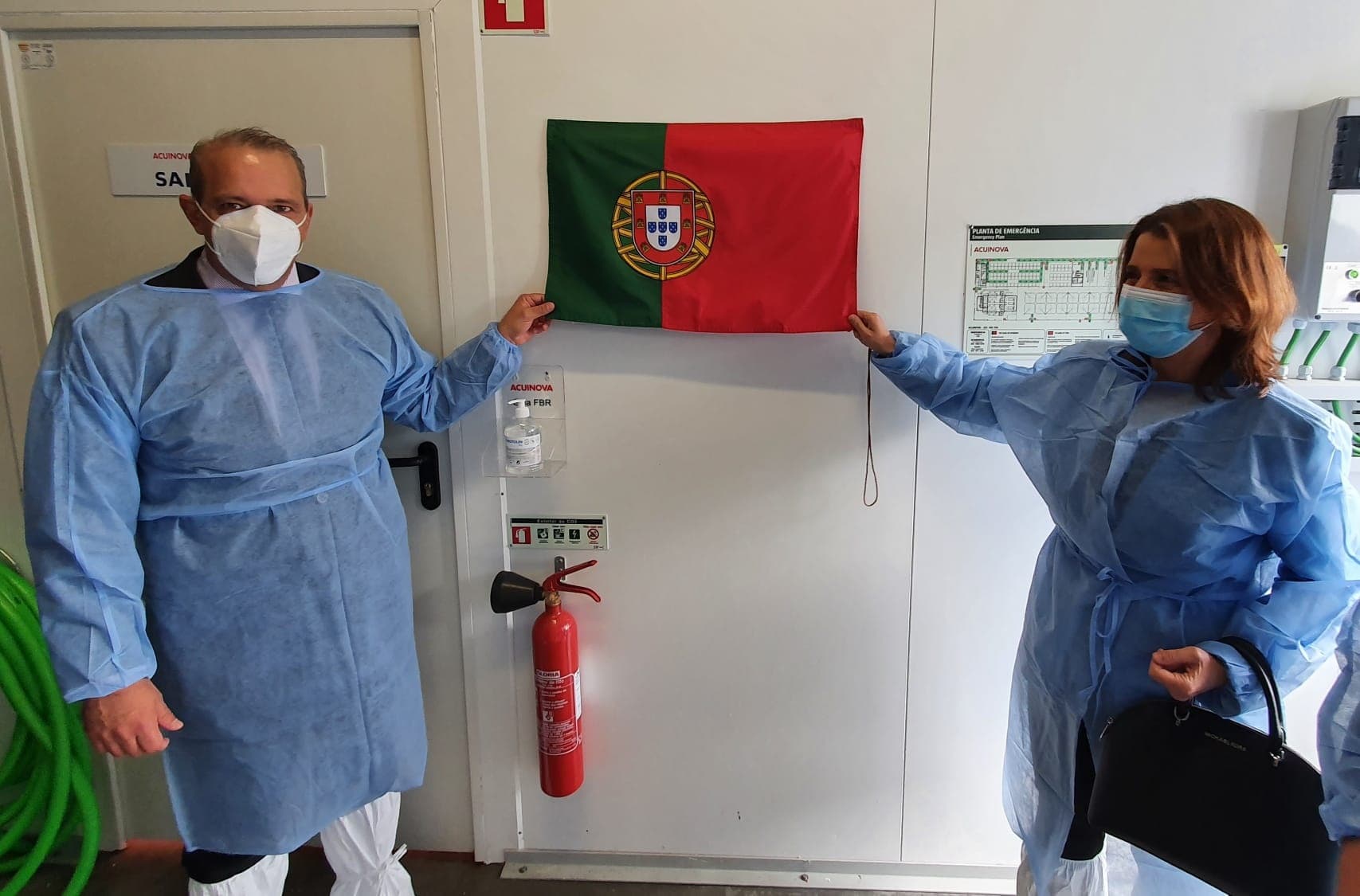 Secretária de Estado das Pescas, Teresa Coelho, na inauguração da maternidade de peixes planos da Acuinova, Mira, 23 abril 2021