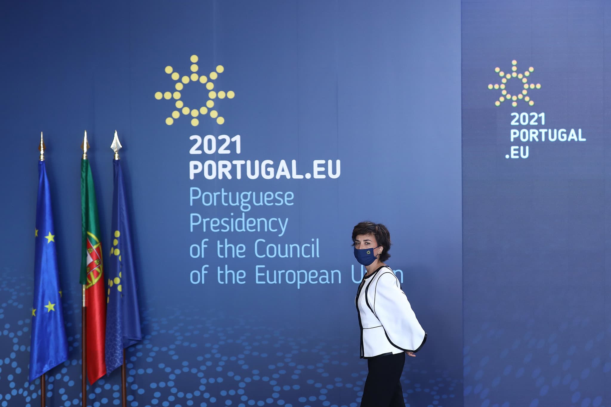 Ministra da Agricultura, Maria do Céu Antunes, na conferência de imprensa após a reunião informal de Ministros da Agricultura da União Europeia, Lisboa, 15 junho 2021 (Foto: 2021Portugal.eu)