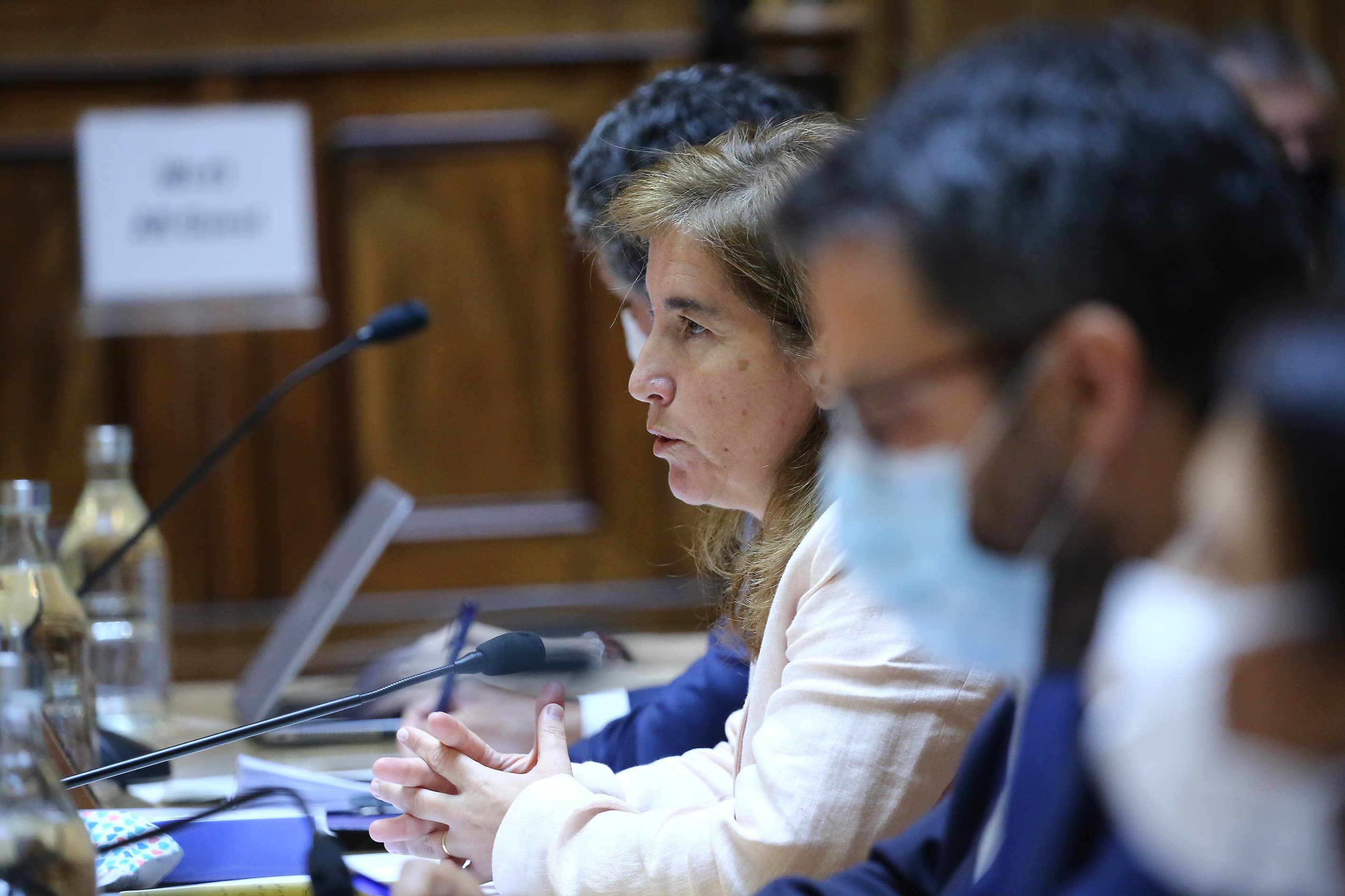 Ministra do Trabalho, Solidariedade e Segurança Social, Ana Mendes Godinho, na comissão parlamentar de Trabalho e Segurança Social, Assembleia da República, 8 julho 2020 (Foto: João Bica)