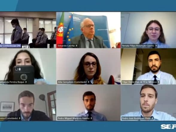 Ministro da Administração Interna, Eduardo Cabrita, na posse dos novos inspetores do SEF, 11 novembro 2020