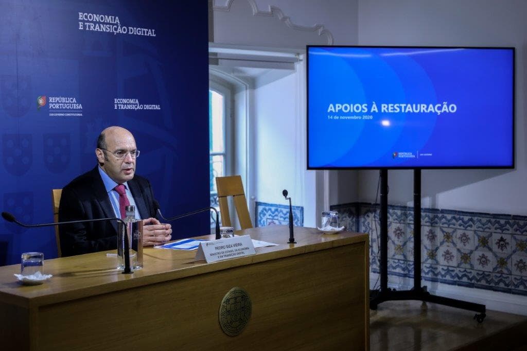 Ministro de Estado, da Economia e a Transição Digital, Pedro Siza Vieira, apresenta medidas específicas para a restauração, Lisboa, 14 novembro 2020 (foto: António Cotrim/Lusa)