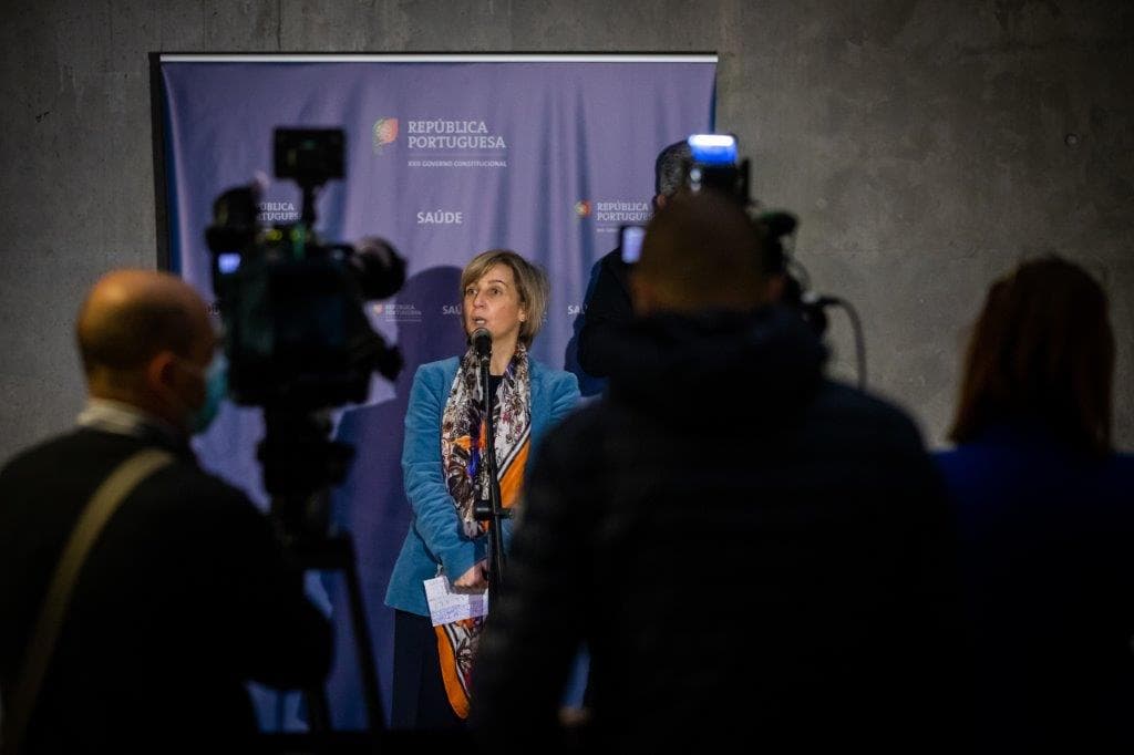 Ministra da Saúde, Marta Temido, faz declaração no final da reunião sobre a situação da pandemia de Covid-19, Lisboa, 22 fevereiro 2021 (foto: José Sena Goulão/Lusa)