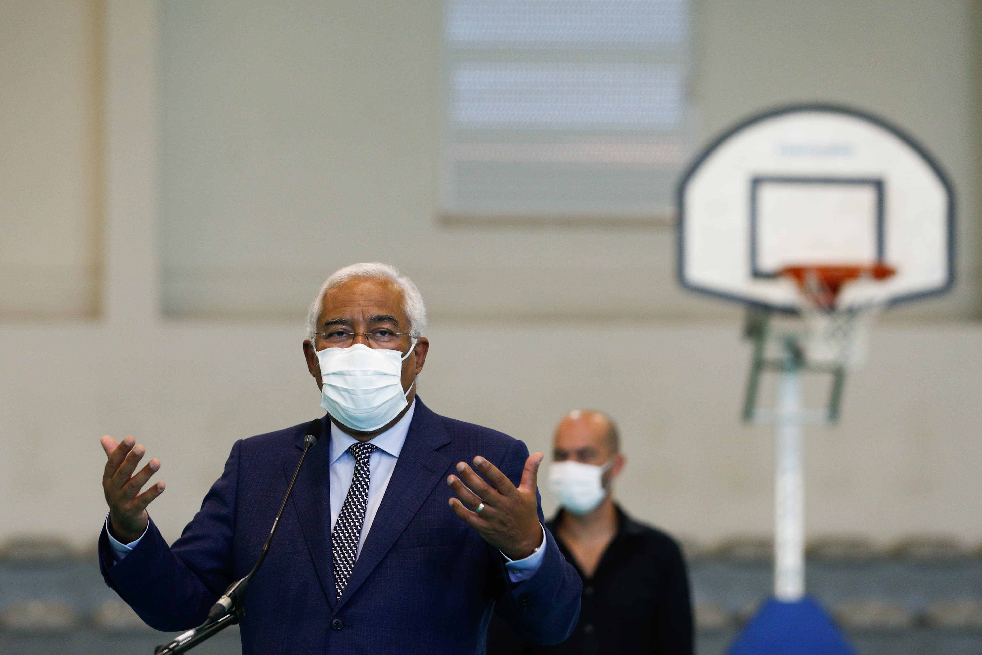 Primeiro-Ministro, António Costa, intervem durante a visita a escola AEB Educação e Formação, Benavente, 14 setembro 2020 (Foto: António Cotrim/LUSA)
