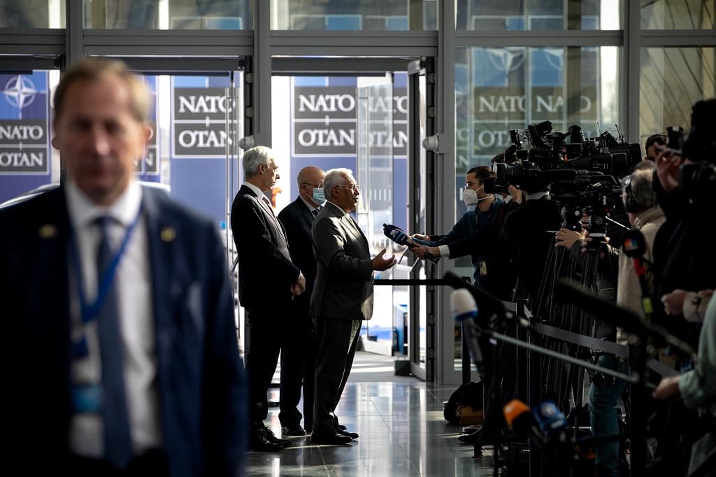 Primeiro-Ministro, António Costa, numa declaração à comunicação social antes da cimeira da NATO, Bruxelas, Bélgica, 24 março 2022