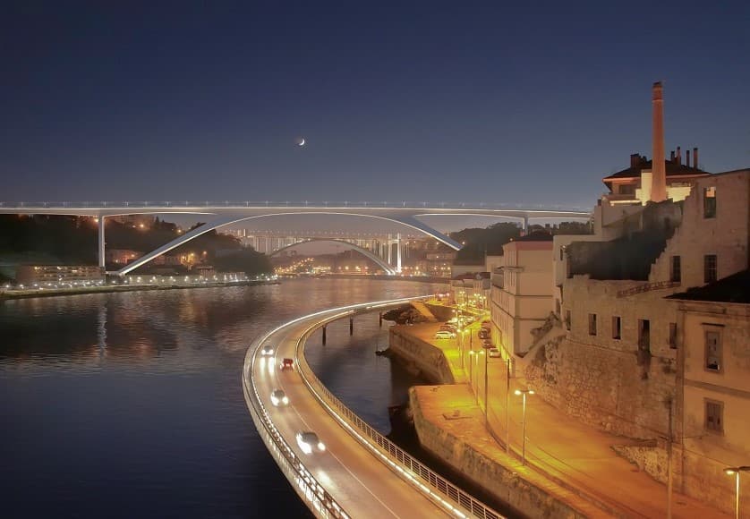 Projeto vencedor da nova ponte do metro sobre o Douro