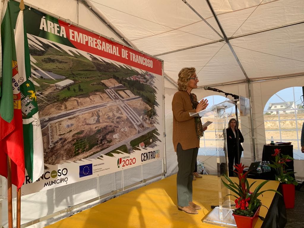Ministra da Coesão Territorial, Ana Abrunhosa, na inauguração da nova Área de Acolhimento Empresarial do concelho de Trancoso, 28 fevereiro 2020