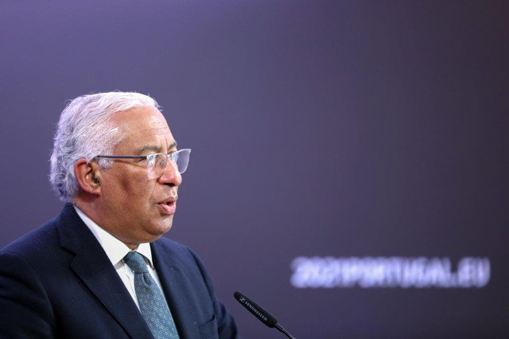 Primeiro-Ministro António Costa no final da reunião dos membros do Conselho Europeu, Lisboa, 26 fevereiro 2021 (foto: António Pedro Santos/Lusa)