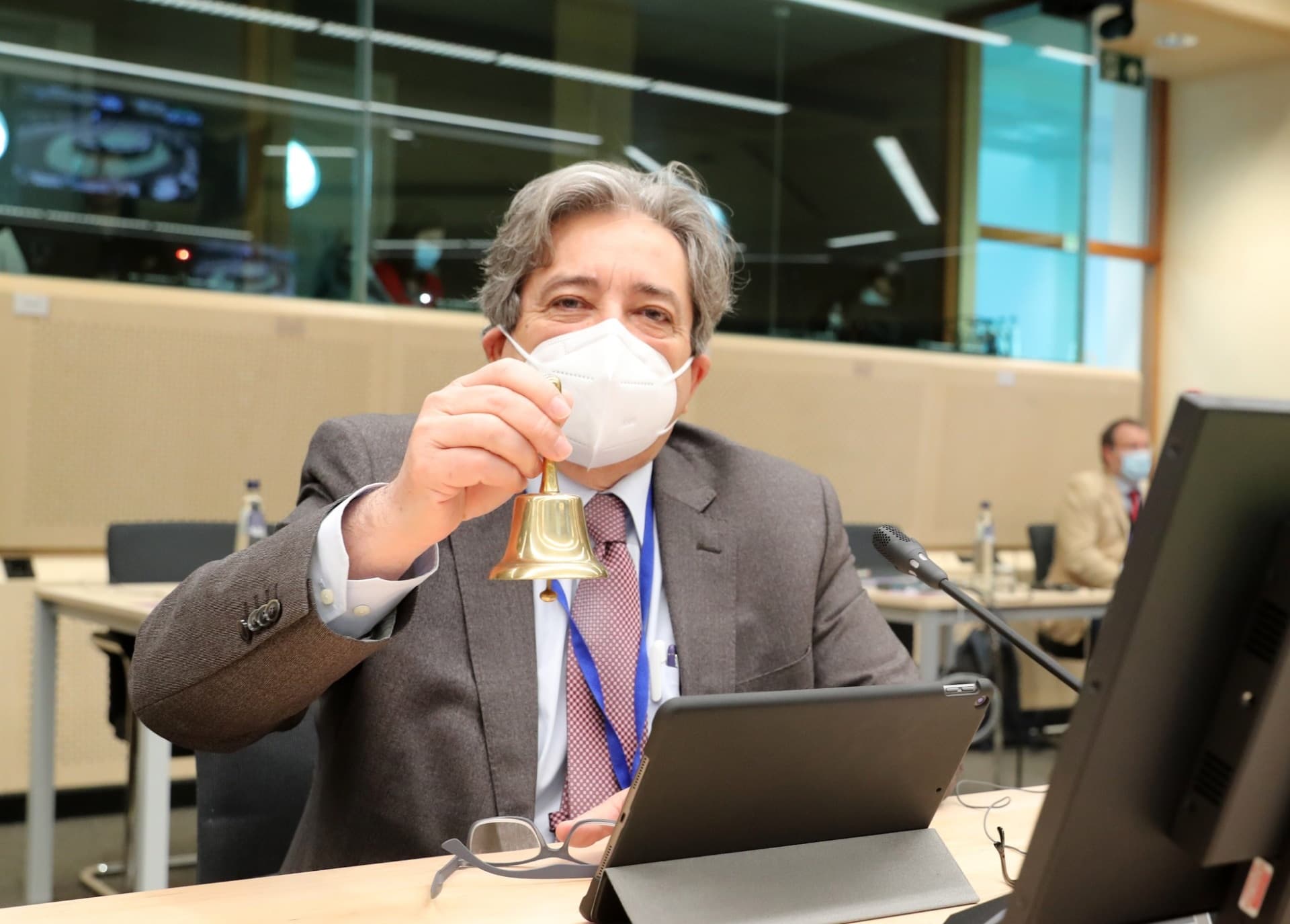 Ministra do Mar, Ricardo Serrão Santos, durante o Conselho de Ministros de Pescas da União Europeia, 23 março 2021