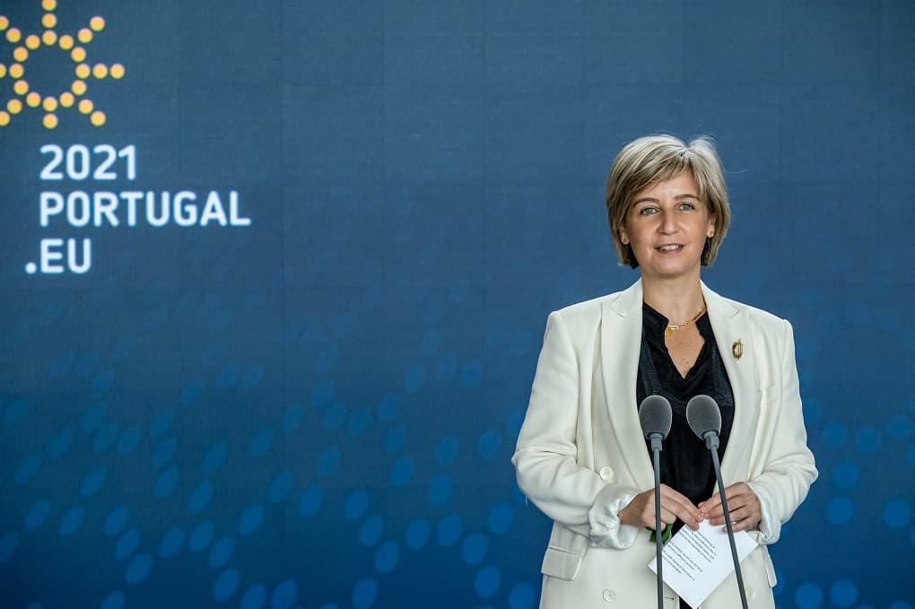 Ministra da Saúde, Marta Temido, na conferência de imprensa após reunião dos Ministros da Saúde da União Europeia, Lisboa, 20 maio 2021 (Foto: Pedro Sá da Bandeira/PPUE)