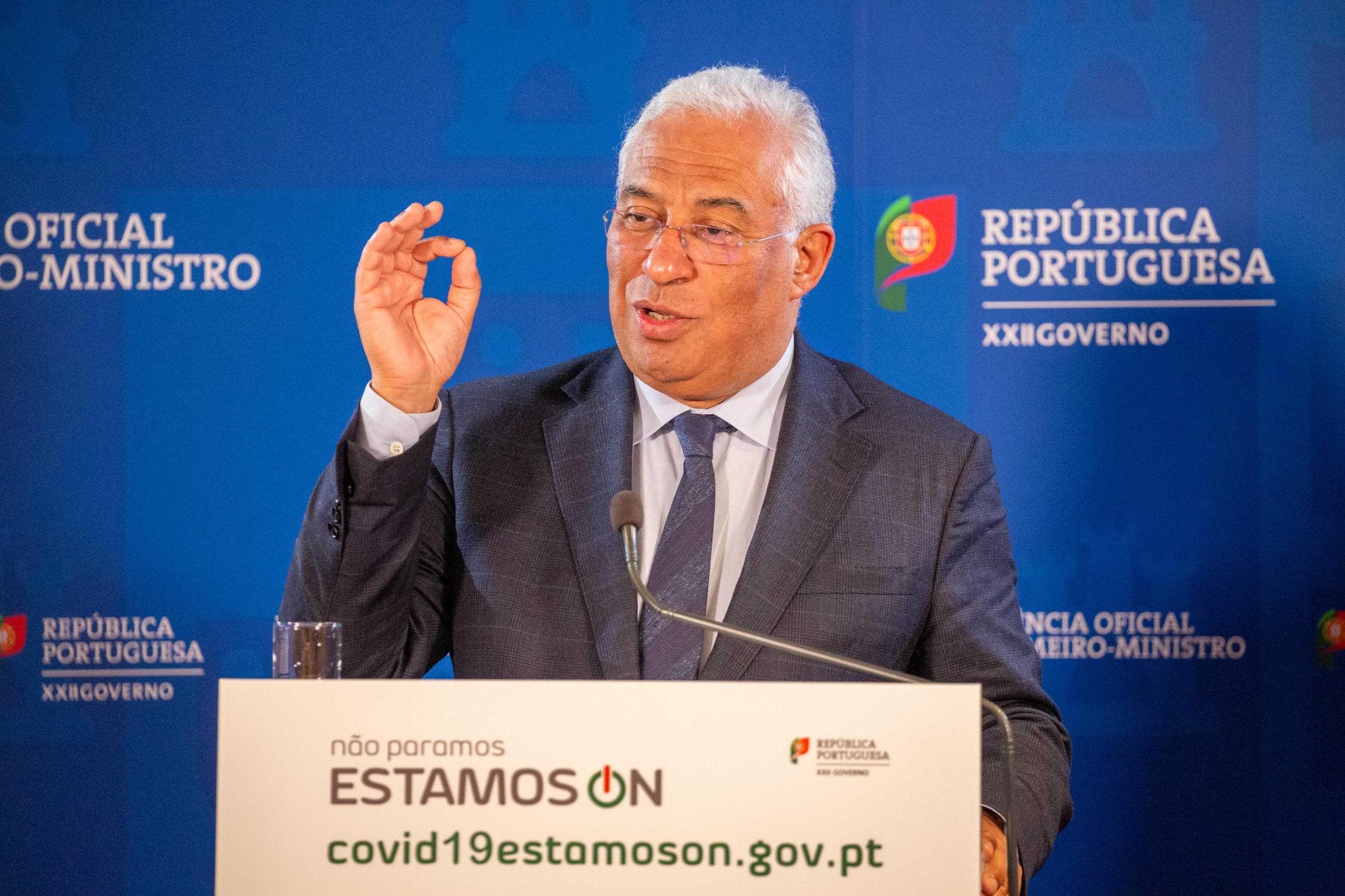 Primeiro-Ministro António Costa faz declaração no final do Conselho Europeu, Lisboa, 26 março 2020 (foto: João Bica)