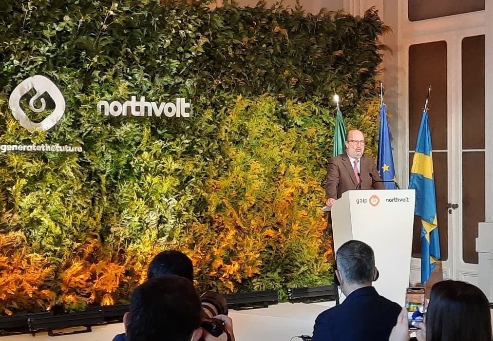 Ministro do Ambiente e da Ação Climática, João Pedro Matos Fernandes, na apresentação da parceria da Galp com a Northvolt para a unidade de conversão de lítio, Lisboa, 14 dezembro 2021