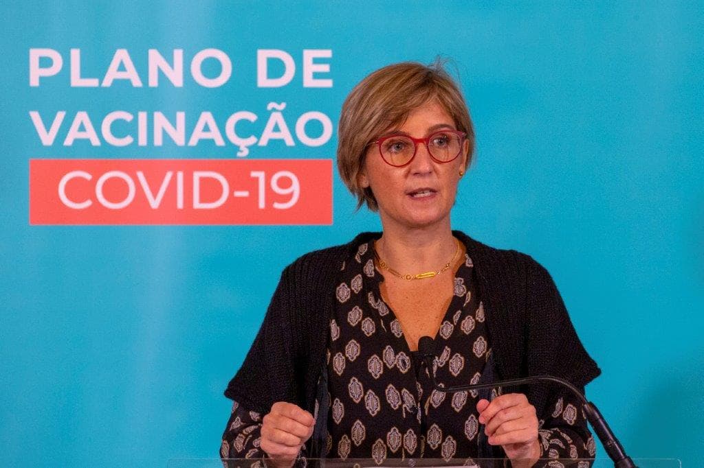 Ministra da Saúde, Marta Temido, na conferência de imprensa após uma reunião sobre o plano de vacinação contra a Covid-19, Lisboa, 17 dezembro 2020 (Foto: João Bica)