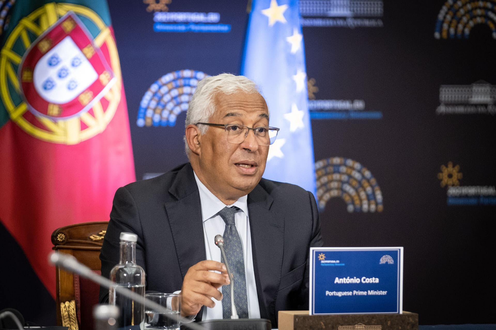 Primeiro-Ministro António Costa discursa na conferência dos órgãos especializados em assuntos europeus dos parlamentos da União Europeia, Assembleia da República, 31 maio 2021