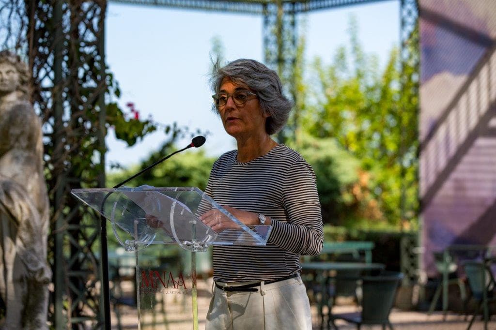 Ministra da Cultura, Graça Fonseca, na apresentação das obras compradas em 2020 para a Coleção de Arte Contemporânea do Estado, Lisboa, 27 julho 2020 (Foto: João Bica)