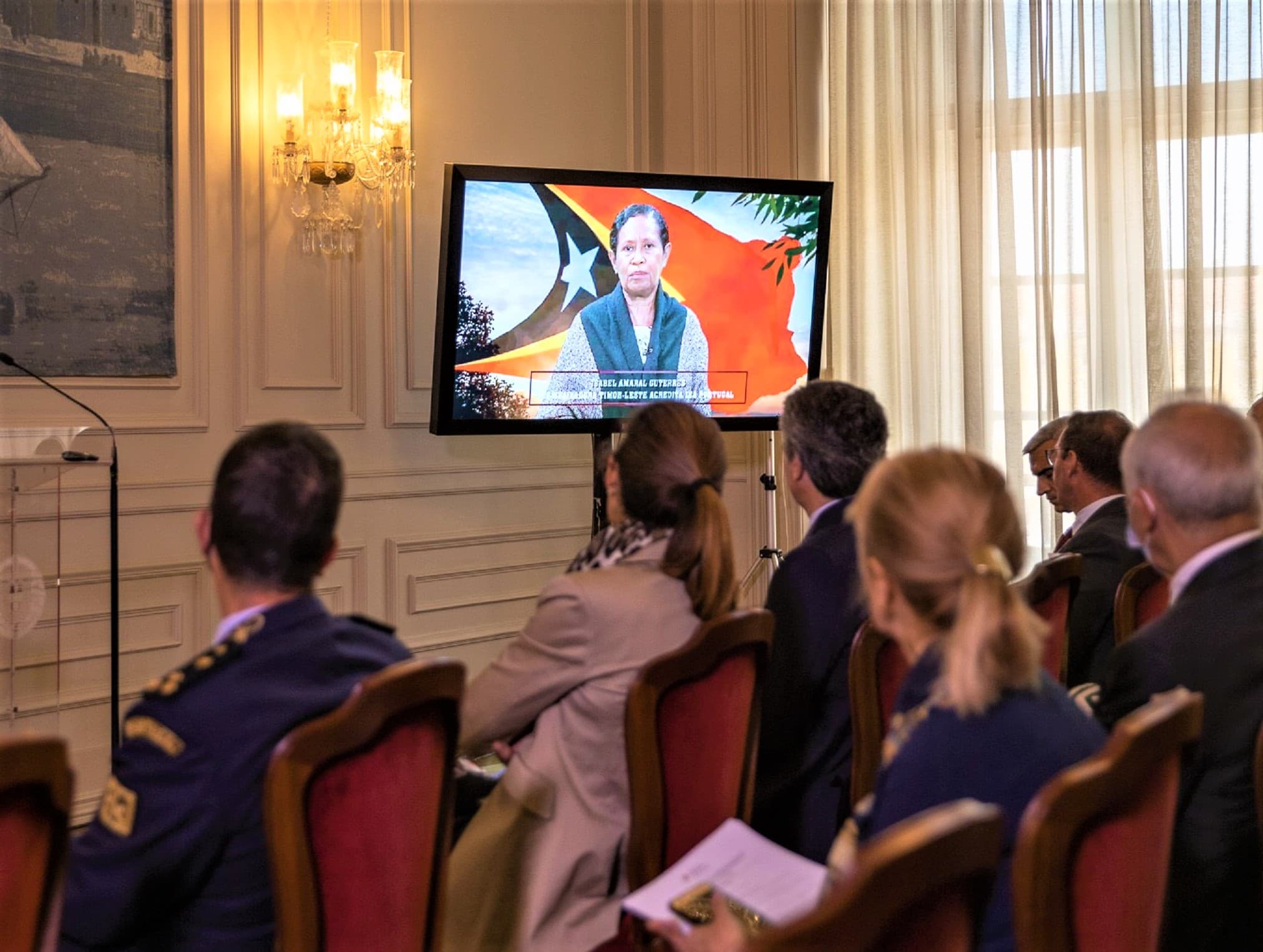 Ministro da Administração Interna, José Luís Carneiro, na conferência comemorativa do 20.º aniversário da restauração da independência de Timor-Leste, Lisboa, 20 maio 2022