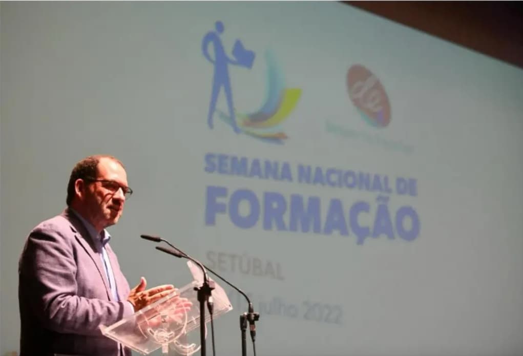 Ministro da Educação, João Costa, na Semana da Formação do Desporto Escolar, Setúbal, 11 julho 2022 (Foto: Desporto Escolar)
