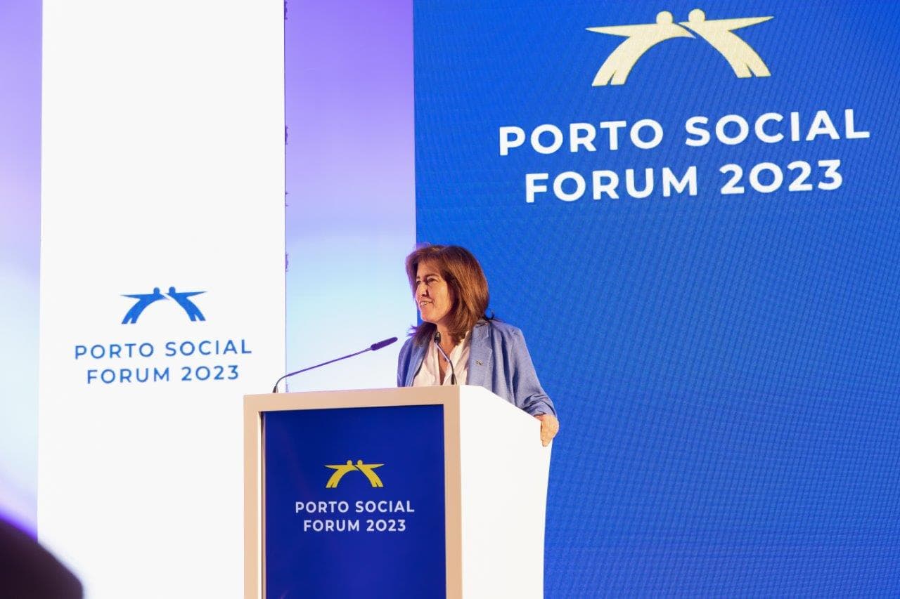 Ministra do Trabalho, Solidariedade e Segurança Social, Ana Mendes Godinho, no Fórum Social, Porto, 26 maio 2023