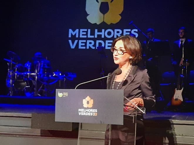Ministra da Agricultura e da Alimentação, Maria do Céu Antunes, na gala do concurso «os Melhores Verdes 2022», Viana do Castelo, 27 abril 2022