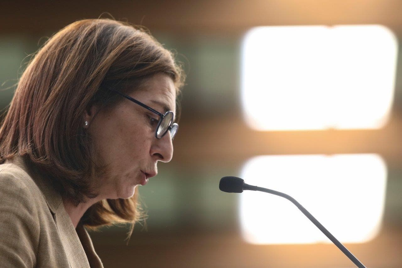 Ministra Adjunta e dos Assuntos Parlamentares, Ana Catarina Mendes, na assinatura dos contratos-programa olímpico e paralímpico para Paris2024, Oeiras, 14 outubro 2022 (foto: André Kosters/Lusa)