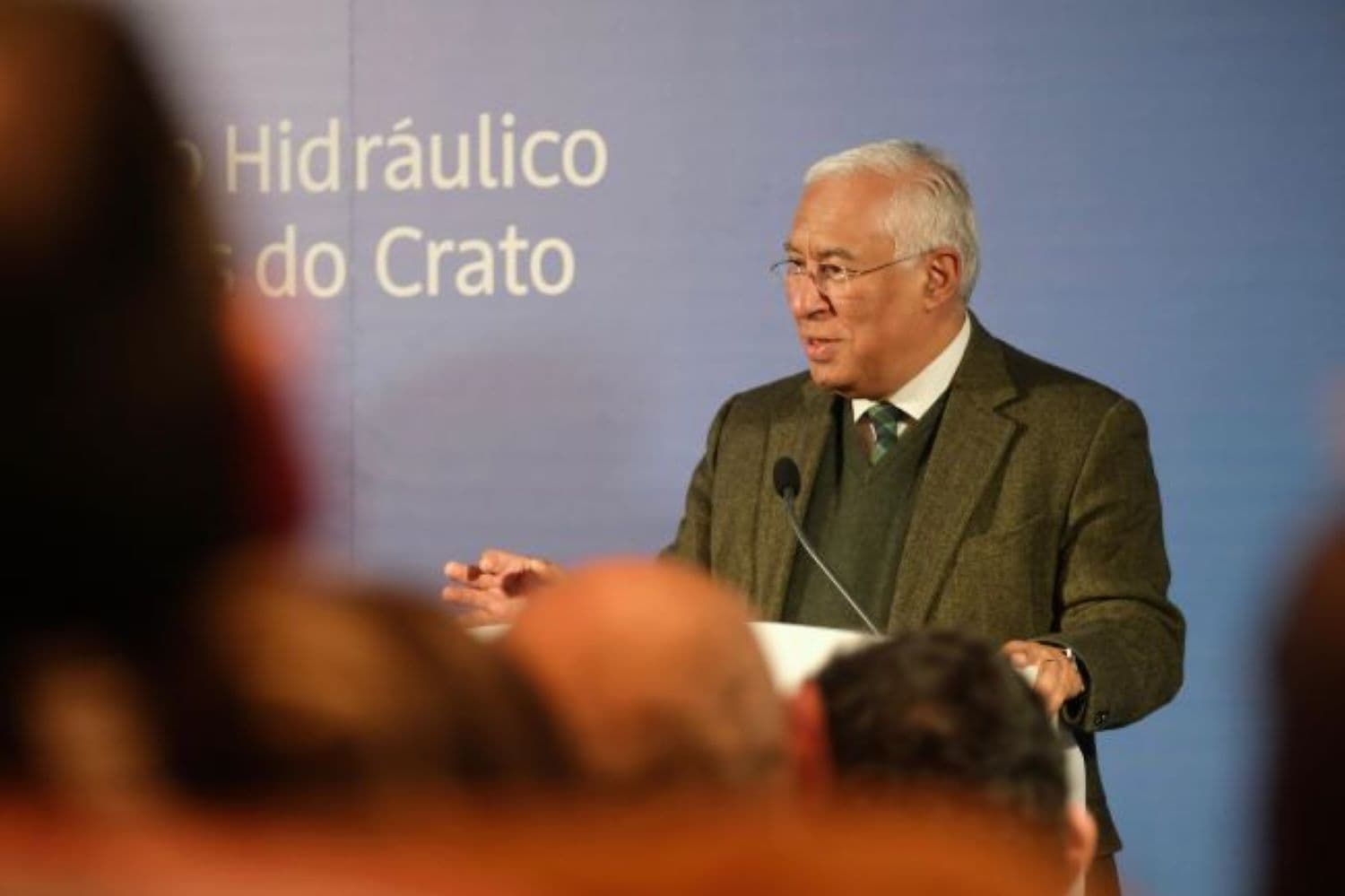 António Costa na cerimónia de assinatura do novo contrato de financiamento do Empreendimento de Aproveitamento Hidráulico de Fins Múltiplos (EAHFM) do Crato, projeto conhecido como Barragem do Pisão (Foto: Diana Quintela).