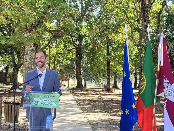 Ministro do Ambiente e da Ação Climática, Duarte Cordeiro, no Parque dos Marmelos, que foi alvo de uma intervenção de requalificação e revitalização, Oliveira do Hospital, 23 setembro 2022