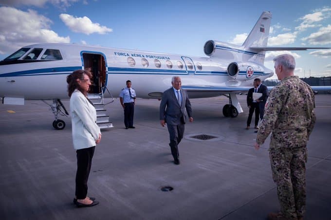 Primeiro-Ministro António Costa à chegada à base aérea Å iauliai, Lituânia, 10 julho 2023