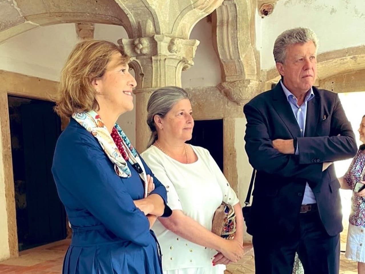 Secretária de Estado da Cultura, Isabel Cordeiro, na apresentação das obras no Convento de Cristo, Tomar, 18 julho 2022
