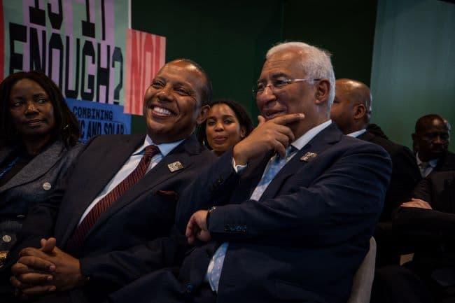 O Primeiro-Ministro garantiu que Portugal está empenhado na transição para energias limpas e sustentáveis - não apenas no seu país, mas no mundo, e em particular no continente africano.