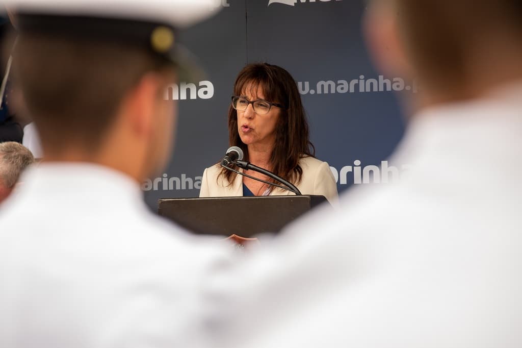 Ministra da Defesa Nacional, Helena Carreiras, nas comemorações do Dia da Marinha, Faro, 22 maio 2022 (Foto: João Bica)