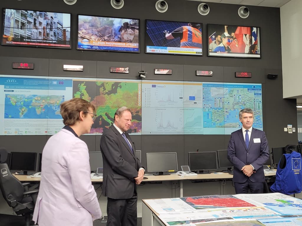 Ministro da Administração Interna, José Luís Carneiro, visita Centro de Resposta a Situação de Emergência da UE, Bruxelas, 5 setembro 2022