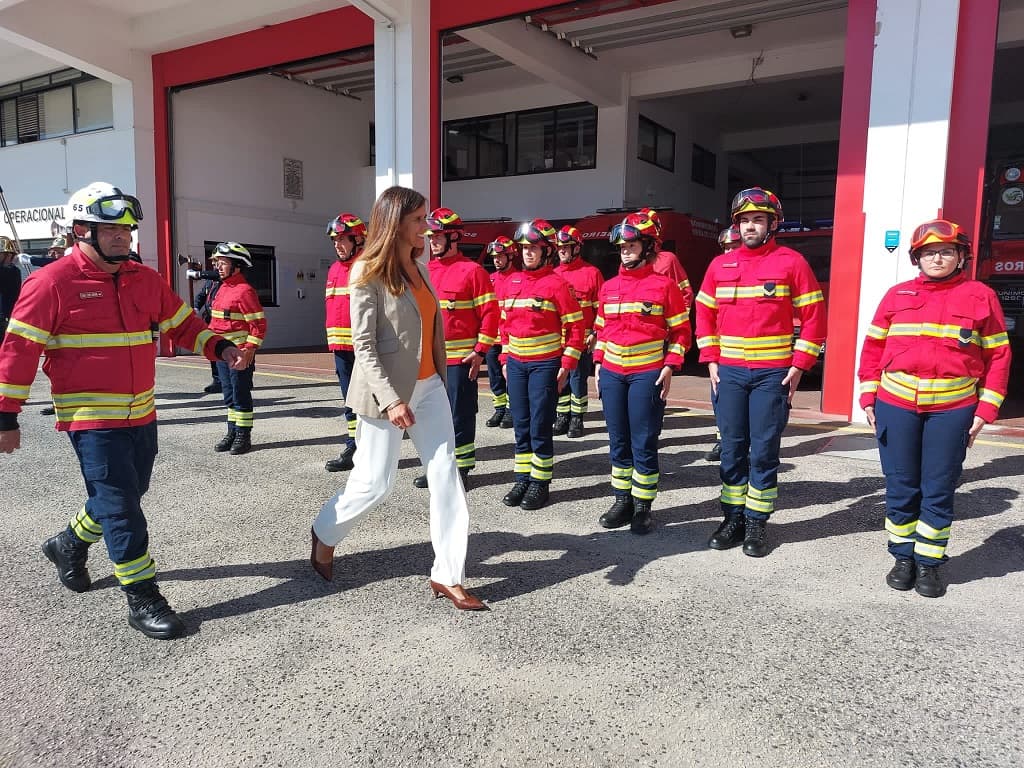 Secretária de Estado da Proteção Civil, Patrícia Gaspar, na cerimónia comemorativa dos 75 anos da Associação Humanitária dos Bombeiros de Vieira de Leiria, Leiria, 3 setembro 2022