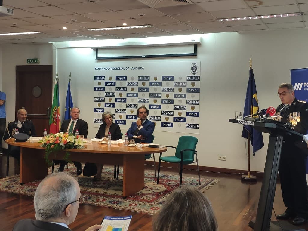 Secretária de Estado da Administração Interna, Isabel Oneto, na comemoração do 144. º aniversário do Comando da Polícia de Segurança Pública, Funchal, Madeira, 1 setembro 2022