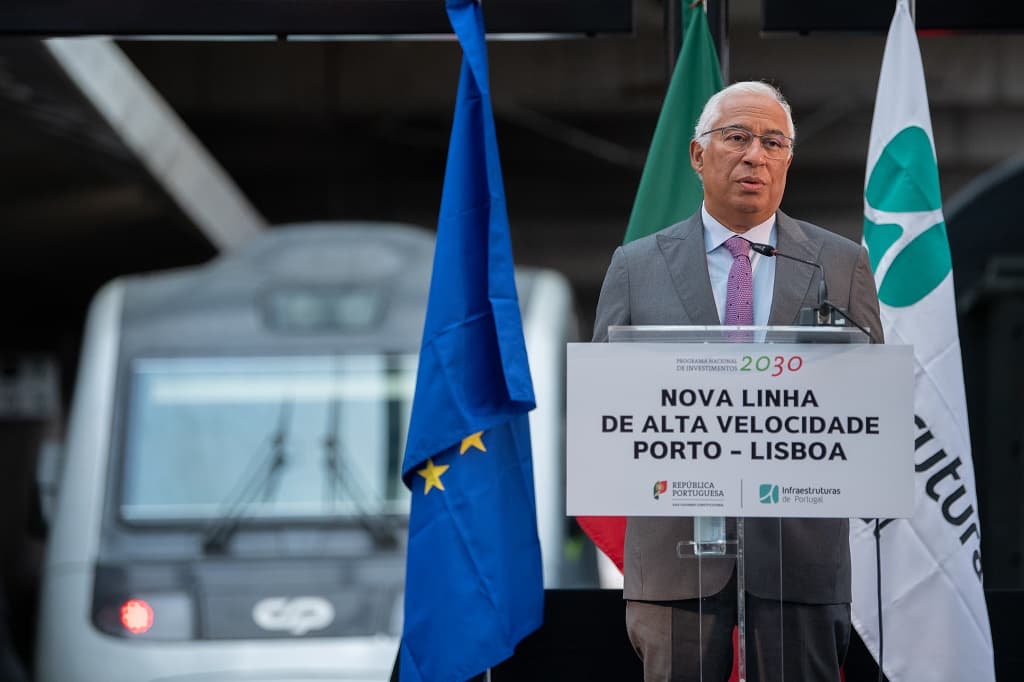 Primeiro-Ministro, António Costa, na apresentação do traçado e desenvolvimento da linha ferroviária de alta velocidade entre Porto e Lisboa, Porto, 28 setembro 2022
