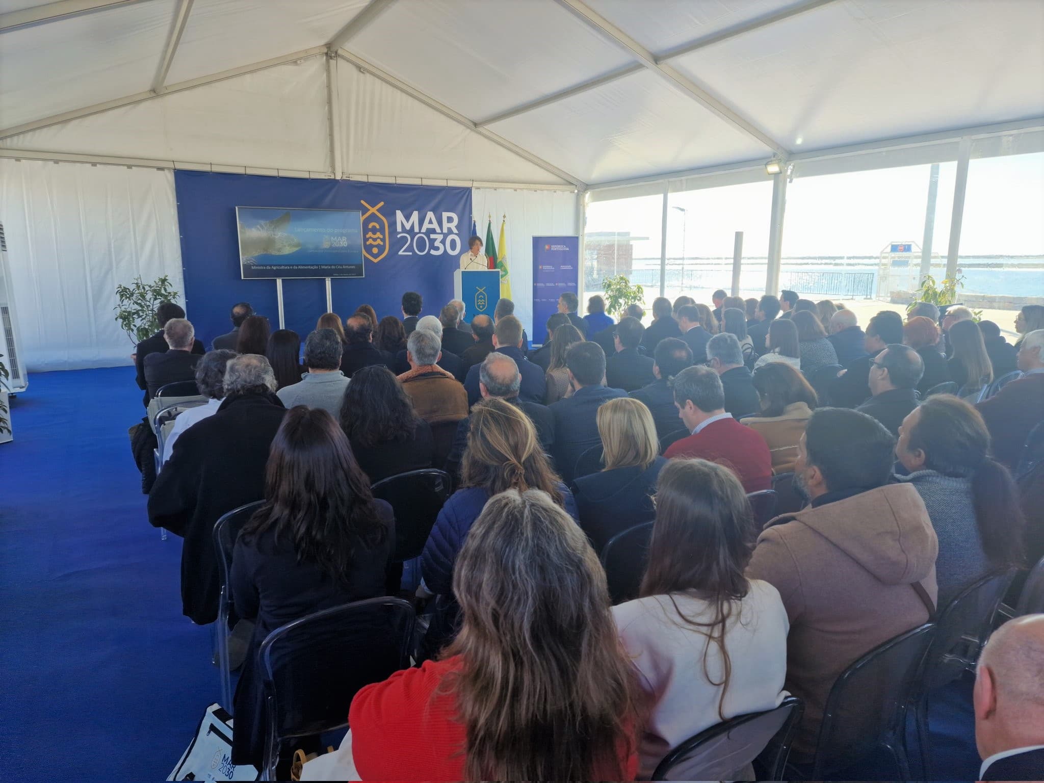 Ministra da Agricultura e da Alimentação, Maria do Céu Antunes, intervém na apresentação do programa Mar2030, Olhão, 1 março 2023