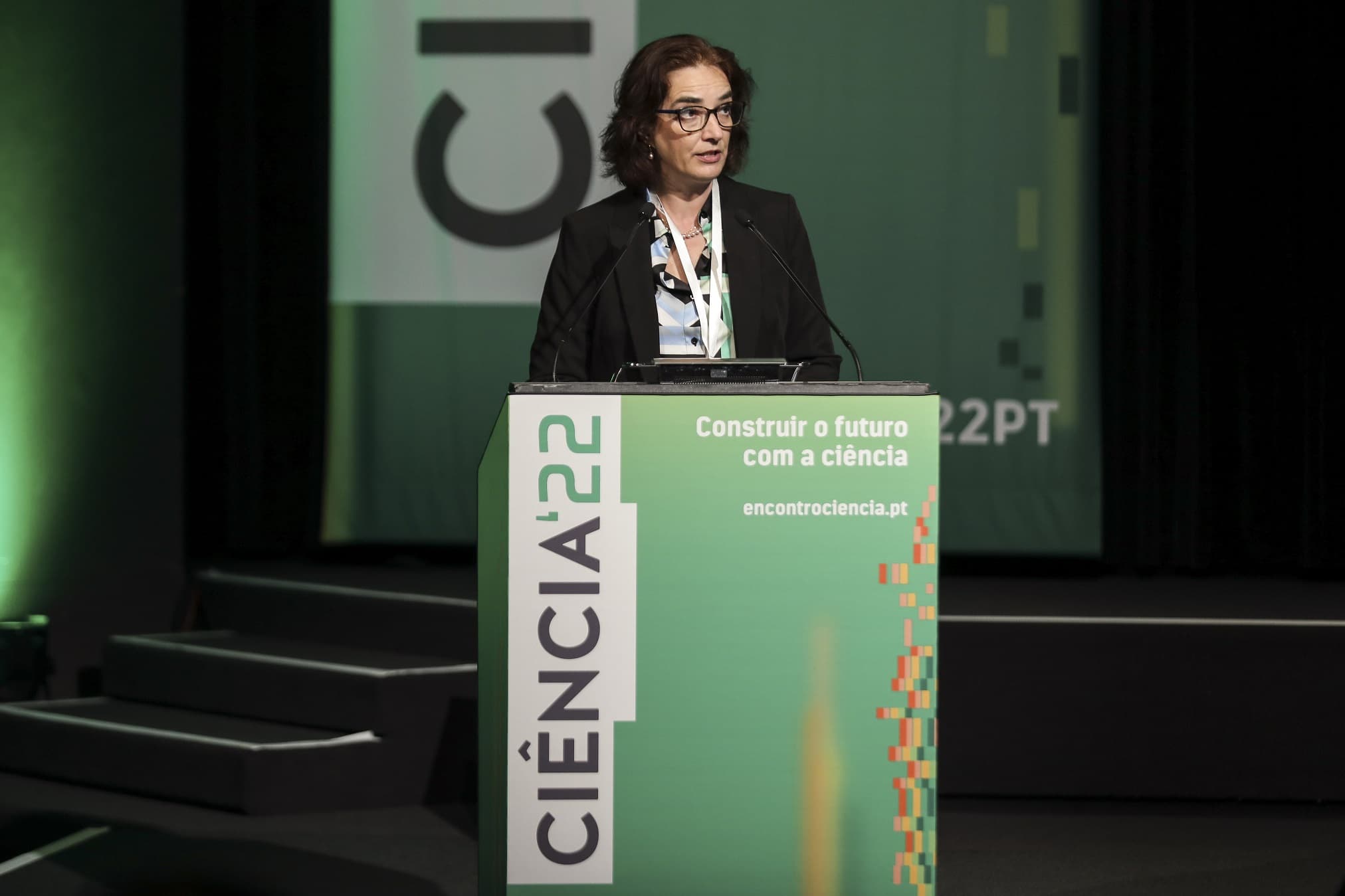 Ministra da Ciência, Tecnologia e Ensino Superior, Elvira Fortunato, na sessão de abertura do Encontro Ciência 2022, Lisboa, 16 maio 2022 (foto: Miguel A. Lopes/ Lusa)