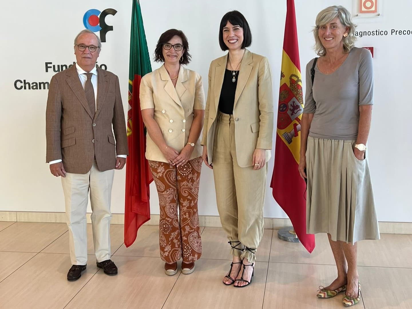 Ministra da Ciência, Tecnologia e Ensino Superior, Elvira Fortunato, e Ministra da Ciência e Inovação de Espanha, Diana Morant, na Fundação Champalimaud, Lisboa, 4 agosto 2022