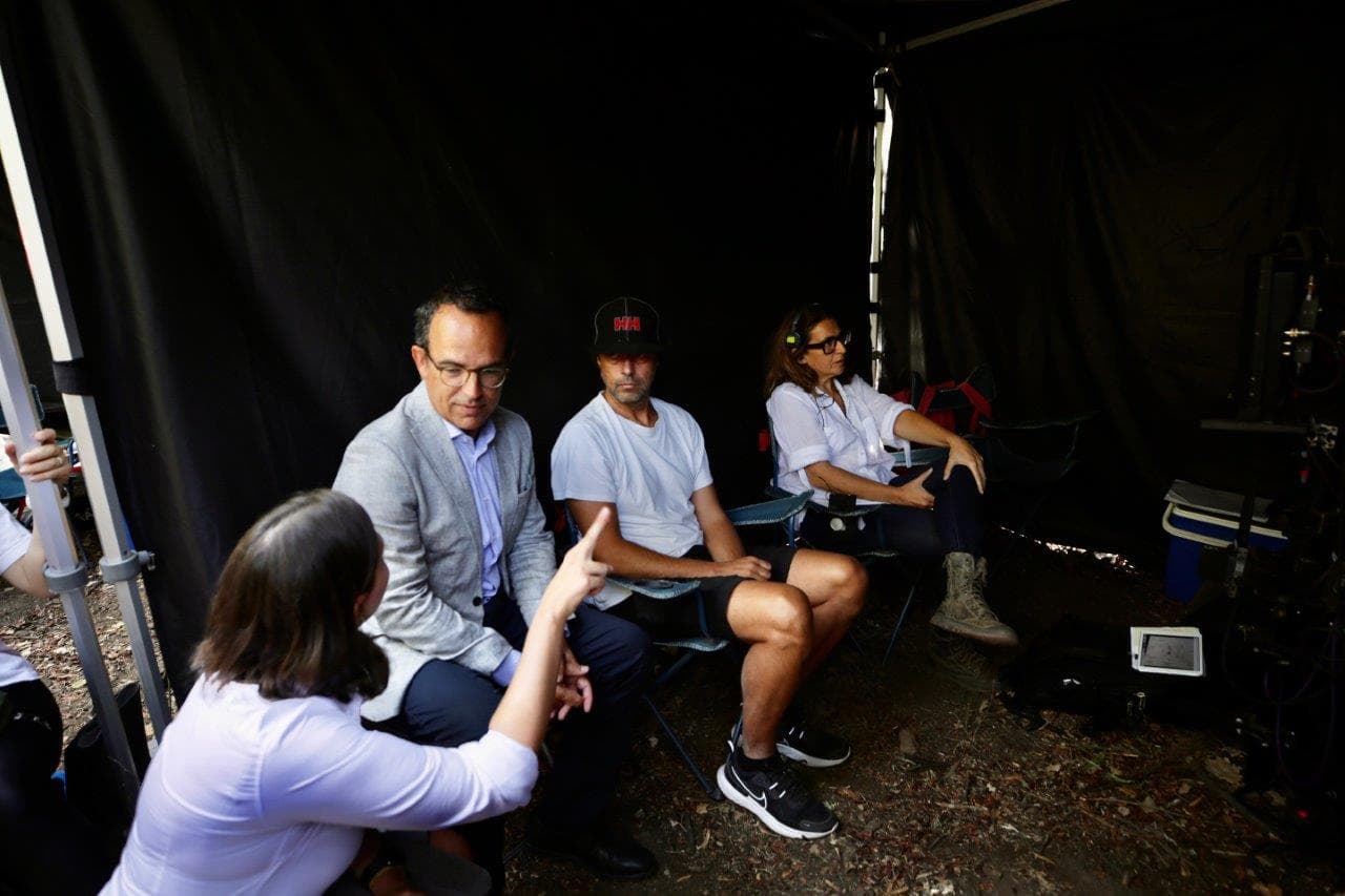 Ministro da Cultura, Pedro Adão e Silva, visita filmagens da série portuguesa «Rabo de Peixe», Mafra, 11 agosto 2022