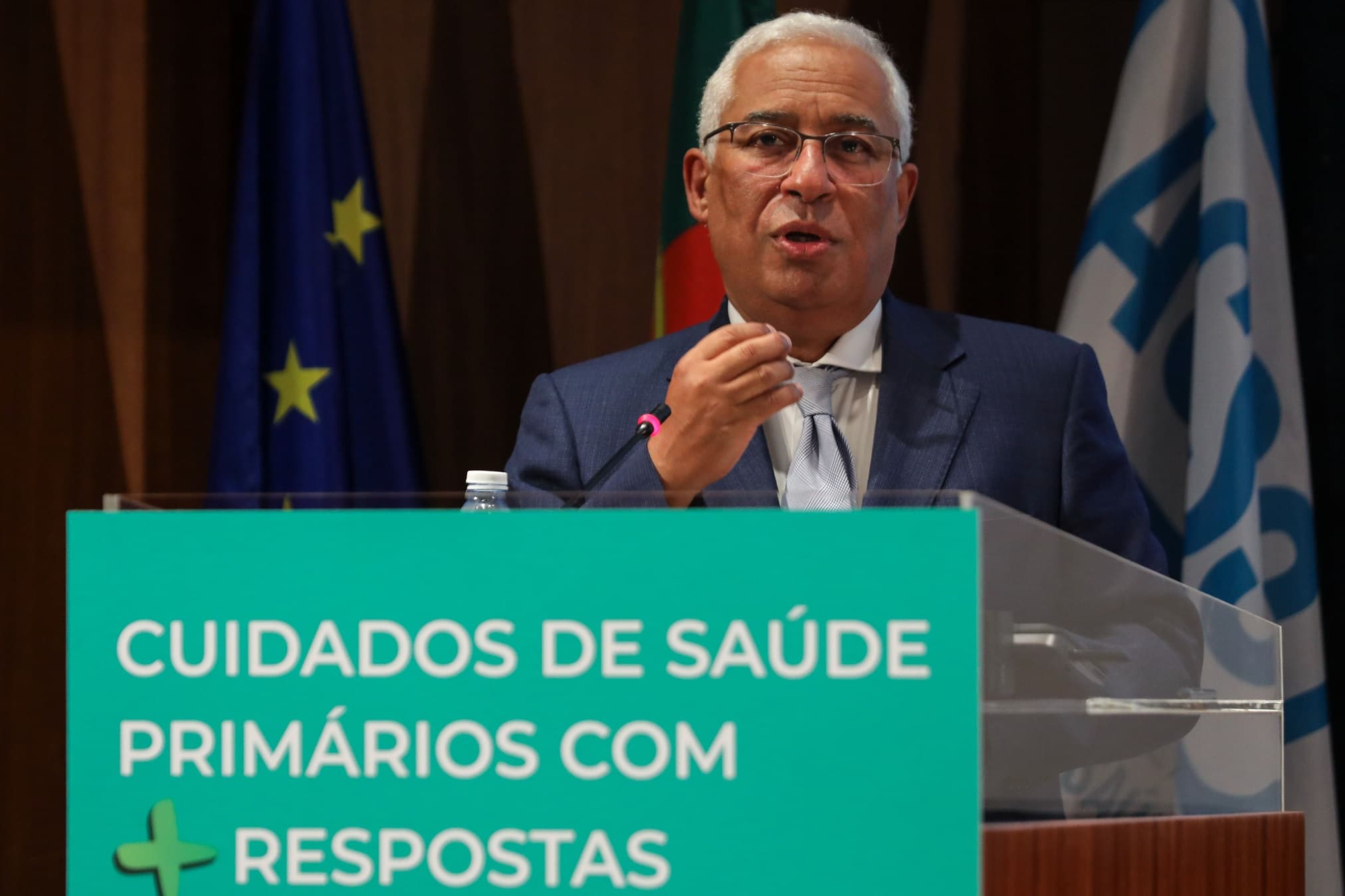 Primeiro-Ministro, António Costa, na sessão de apresentação do novo Estatuto do SNS e dos investimentos previstos no Plano de Recuperação e Resiliência para o setor, Lisboa, 7 julho 2022 (foto: Miguel A. Lopes/ Lusa)